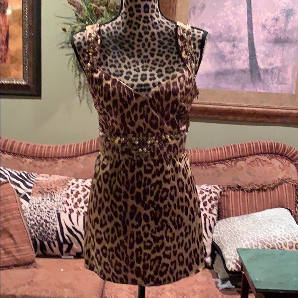 Beaded Cheetah woman’s top OBO